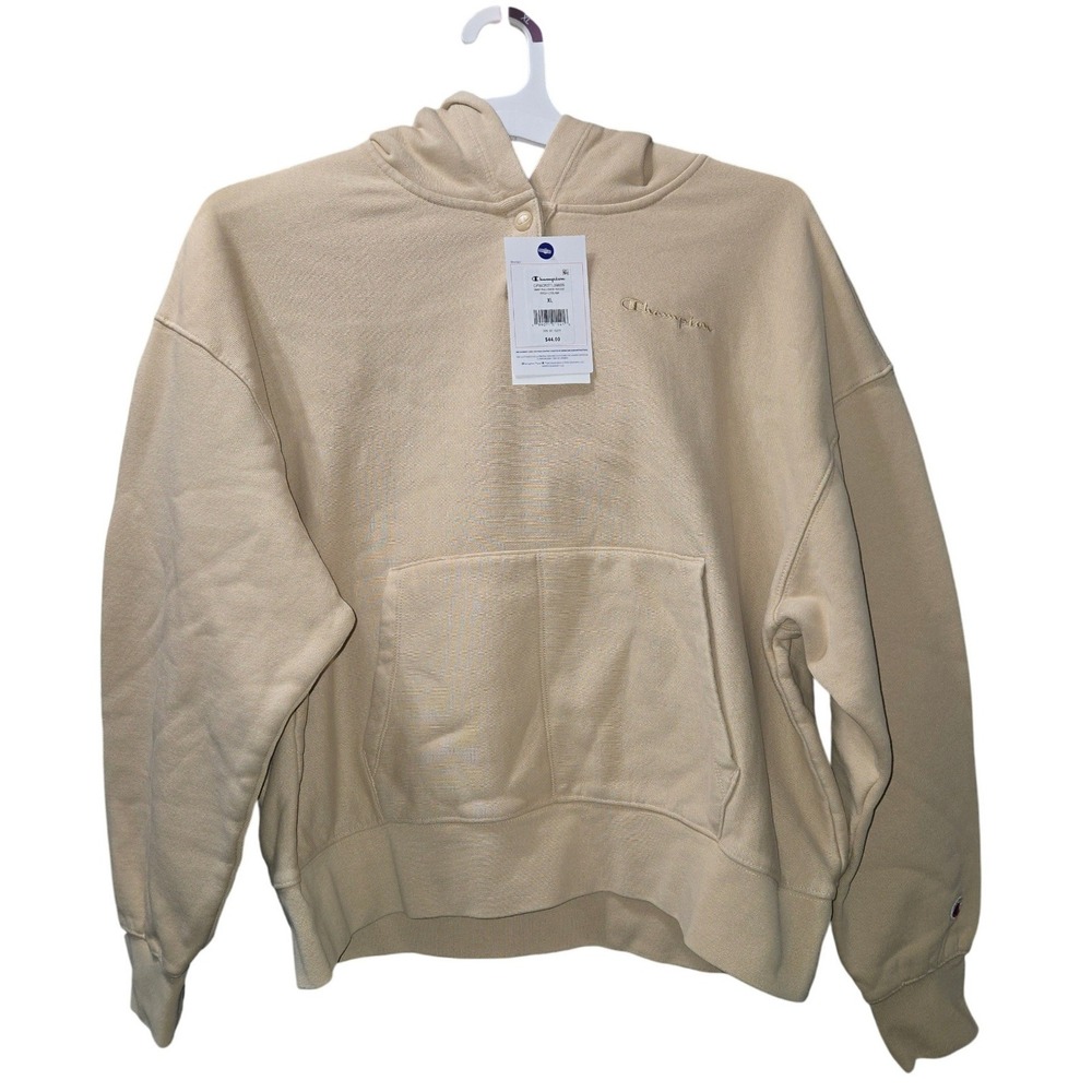 Champion Women Snap Pullover Hoodie Irish Cream Fleece CPW253TL09005 XL NWT